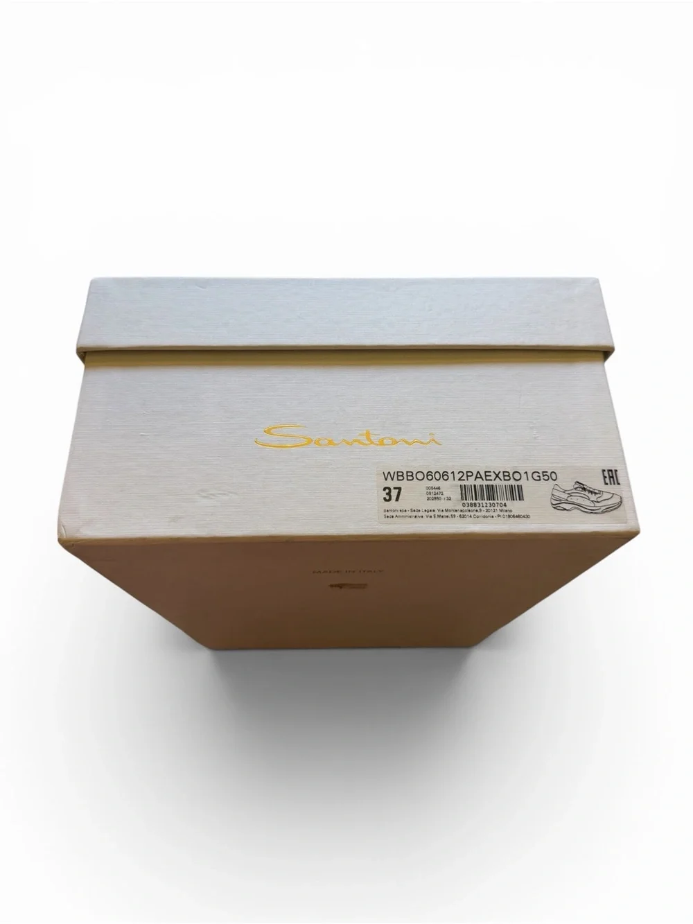 Santoni Minimalist Neutral Sneakers - Grey/Metallic SZ. 37